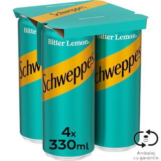Schweppes | Apa tonica bitter lemon 4x330ml