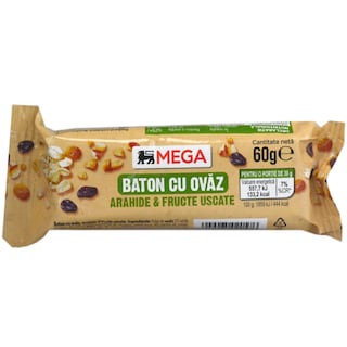 MEGA | Baton cu ovaz, arahide si fructe uscate 60g