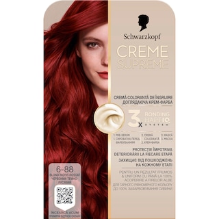 Creme Supreme | Vopsea permanenta pentru par 6-88 Blond inchis roscat