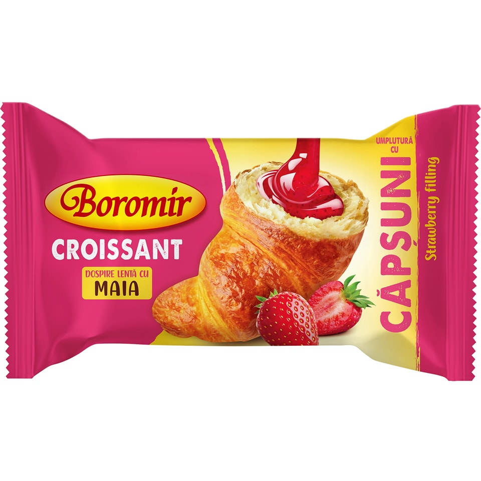 Croissant cu umplutura cu capsuni 60g