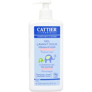 Cattier | Gel hipoalergenic, fara sapun, pentru baia bebelusului 500ml