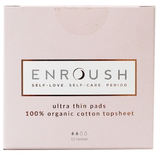 Enroush | Absorbante din bumbac organic, Normal, 12 bucati