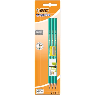 Bic | Evolution | Set 3 creioane grafit, radiera si ascutitoare