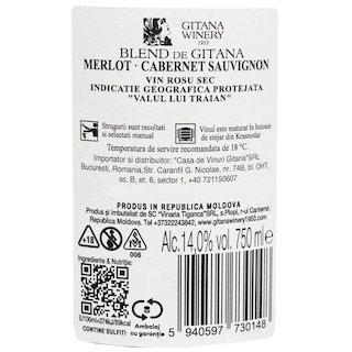 Gitana Winery | Vin rosu sec Merlot & Cabernet Sauvignon 750ml