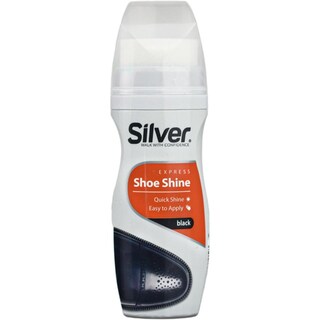 Silver | Crema lichida pentru pantofi, neagra 75ml